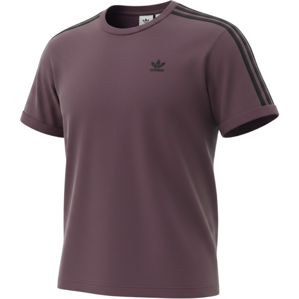 Adidas T-Shirt Mens Medium Purple Cotton 3-Stripes Raglan Trefoil Tee Athleisure